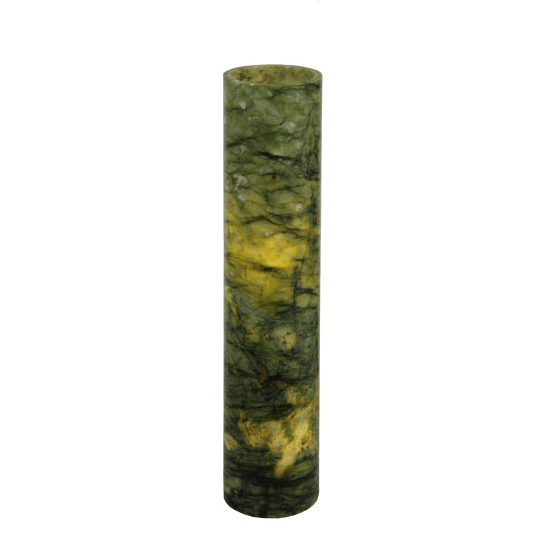 Green Jadestone Handcrafted Cylinder Candle Holder