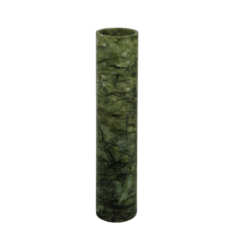 Green Jadestone Handcrafted Cylinder Candle Holder