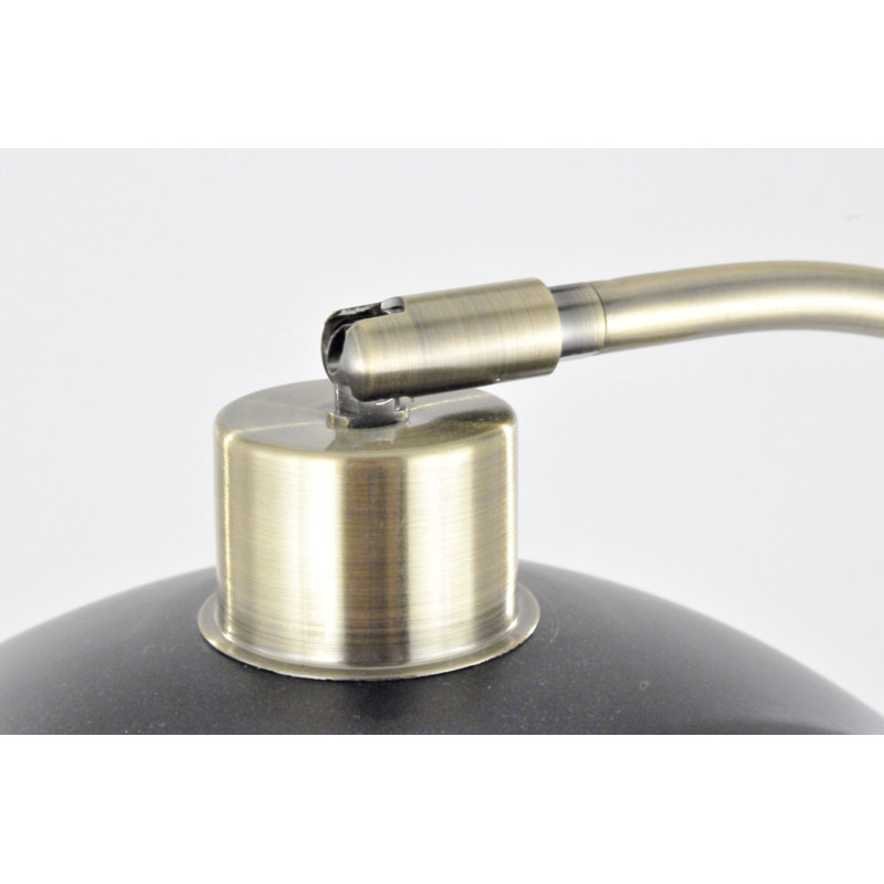 Luna Bella Weathered Brass Arc Desk Lamp with Matte Black Steel