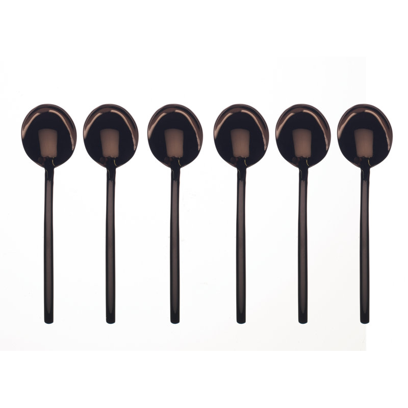 Bronze Titanium-Coated Stainless Steel Coffee Spoon Set - 6 Pieces