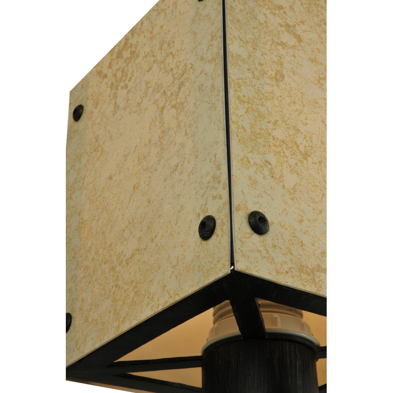 Kesara 3-Light Dimmable Iron Sconce in Brown with Geometric Shade