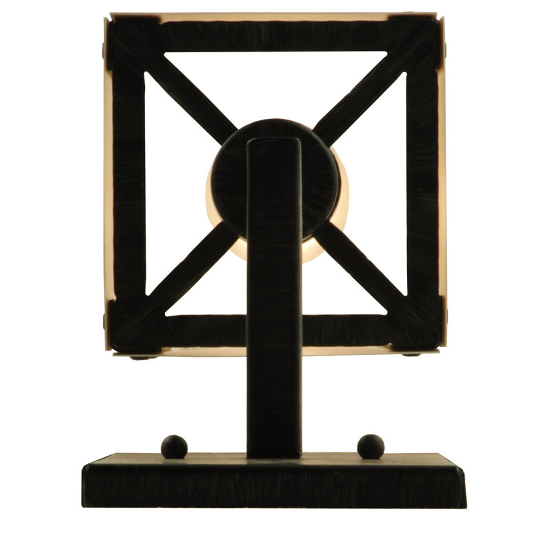 Kesara 3-Light Dimmable Iron Sconce in Brown with Geometric Shade