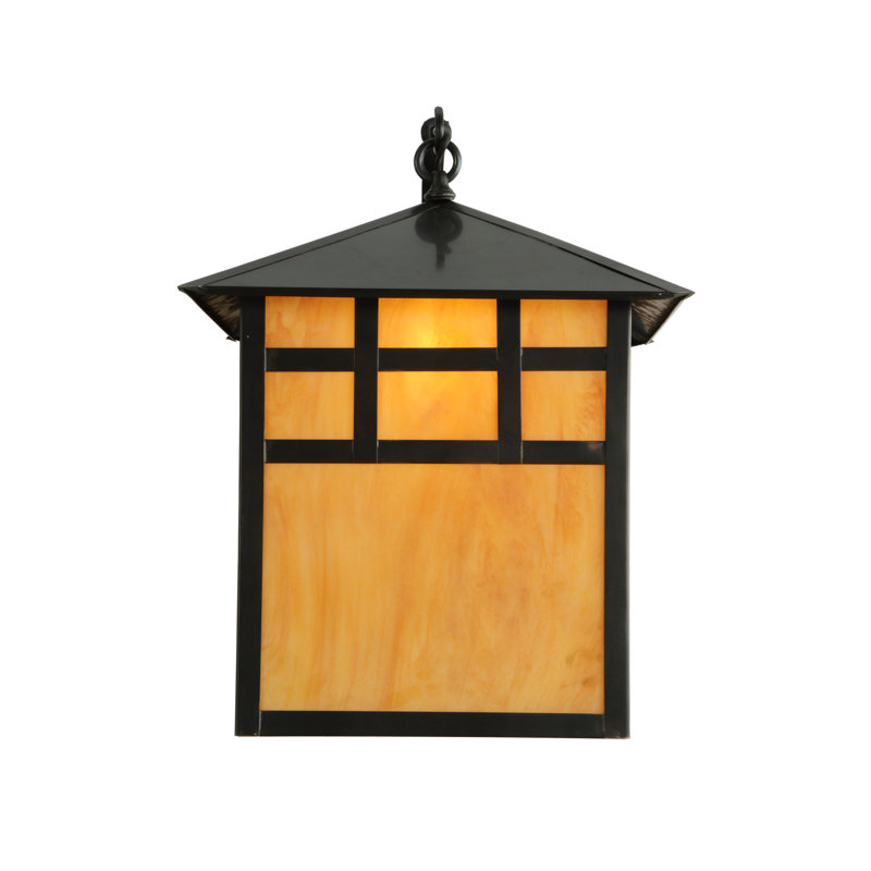 Craftsman Brown 1-Light Lantern Sconce with Idalight Panels