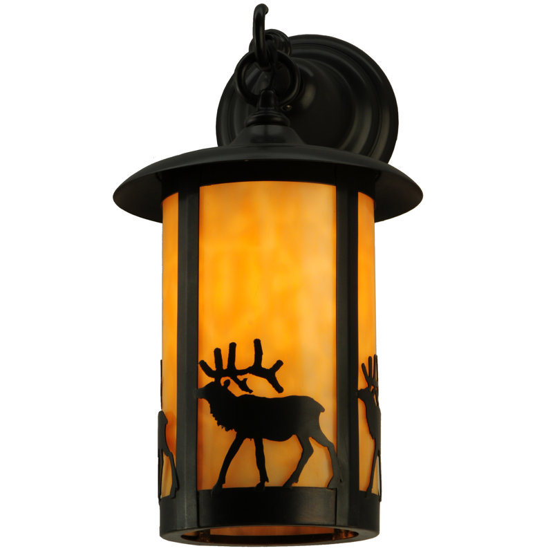 Black Energy Star Direct Wired Lantern Sconce