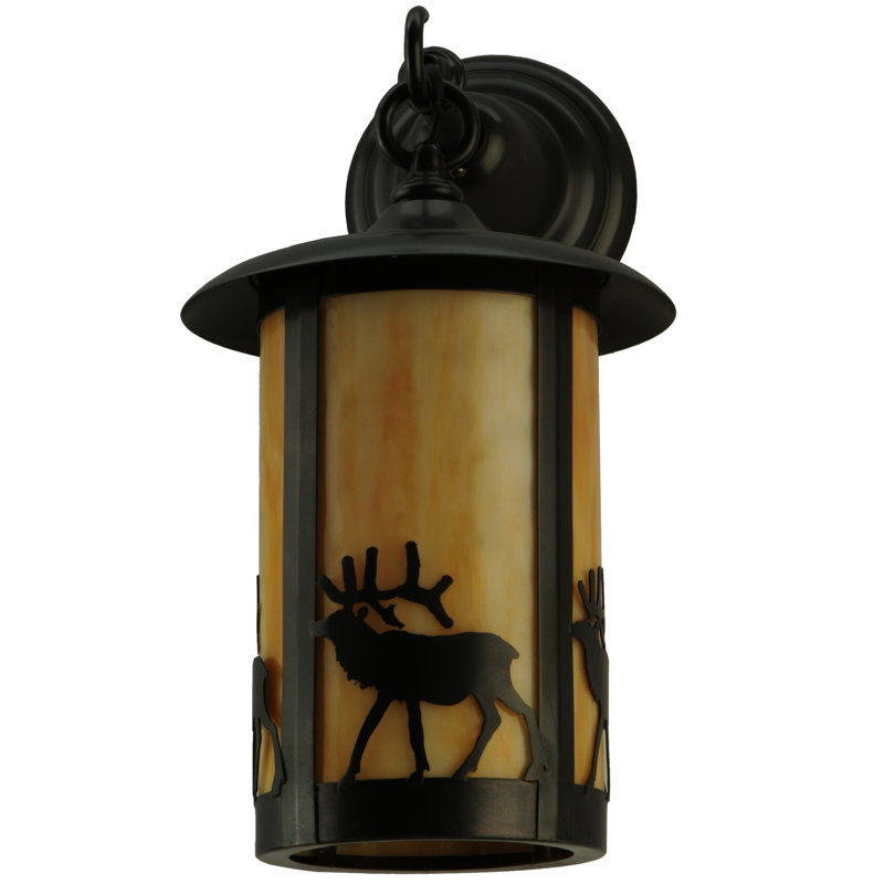 Black Energy Star Direct Wired Lantern Sconce