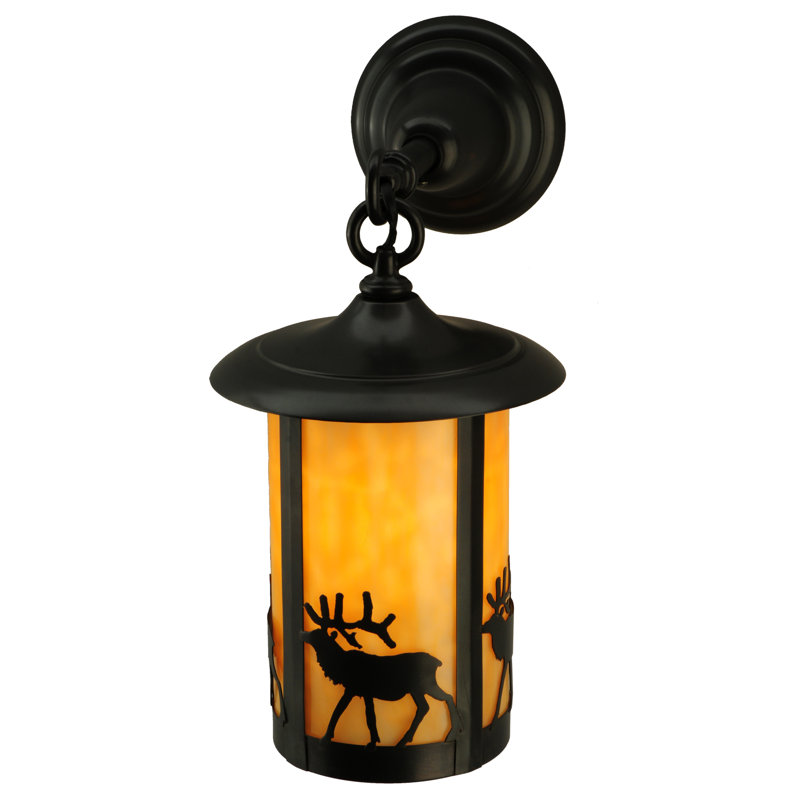 Black Energy Star Direct Wired Lantern Sconce