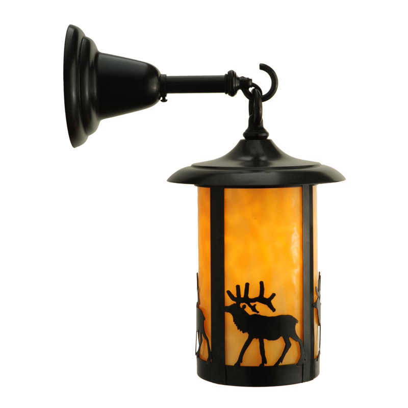 Black Energy Star Direct Wired Lantern Sconce