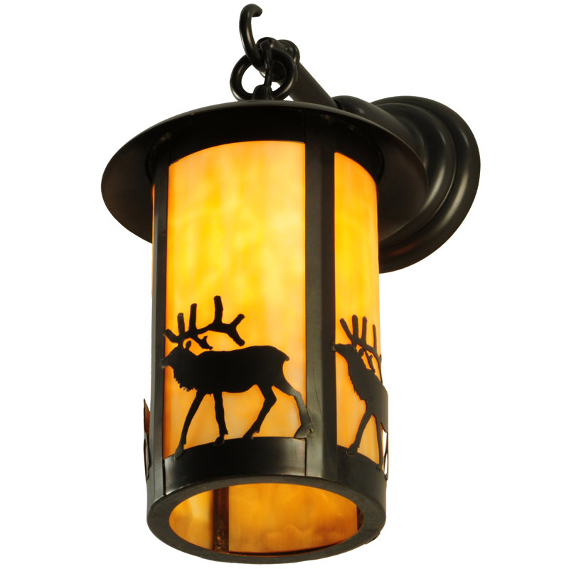 Black Energy Star Direct Wired Lantern Sconce