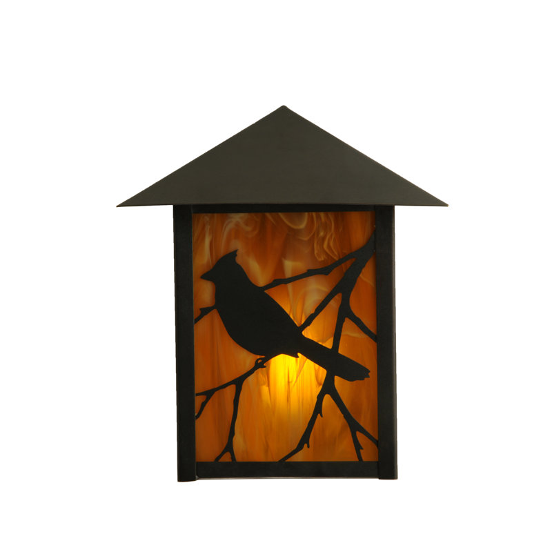 Seneca Song Bird 1-Light Black Solid Brass Sconce