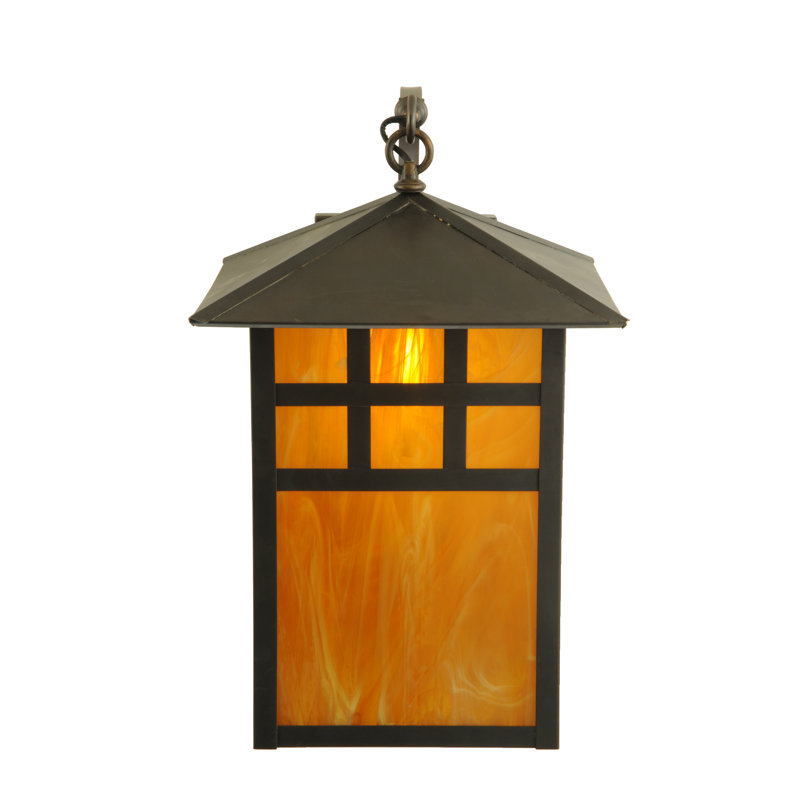 Seneca Brown Lantern Style 1-Light Brass Wall Sconce