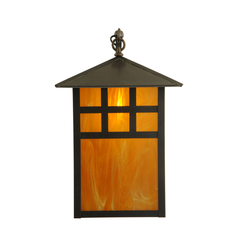 Seneca Brown Lantern Style 1-Light Brass Wall Sconce
