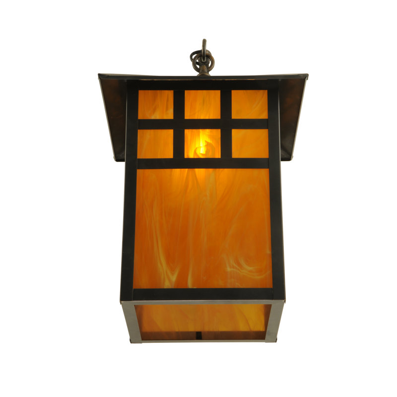 Seneca Brown Lantern Style 1-Light Brass Wall Sconce