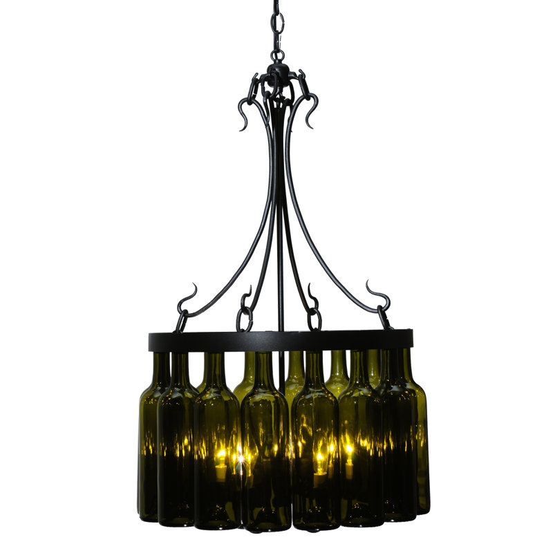 Black 5-Light Wine Bottle Chandelier