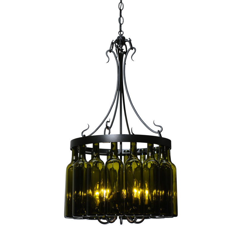 Black 5-Light Wine Bottle Chandelier