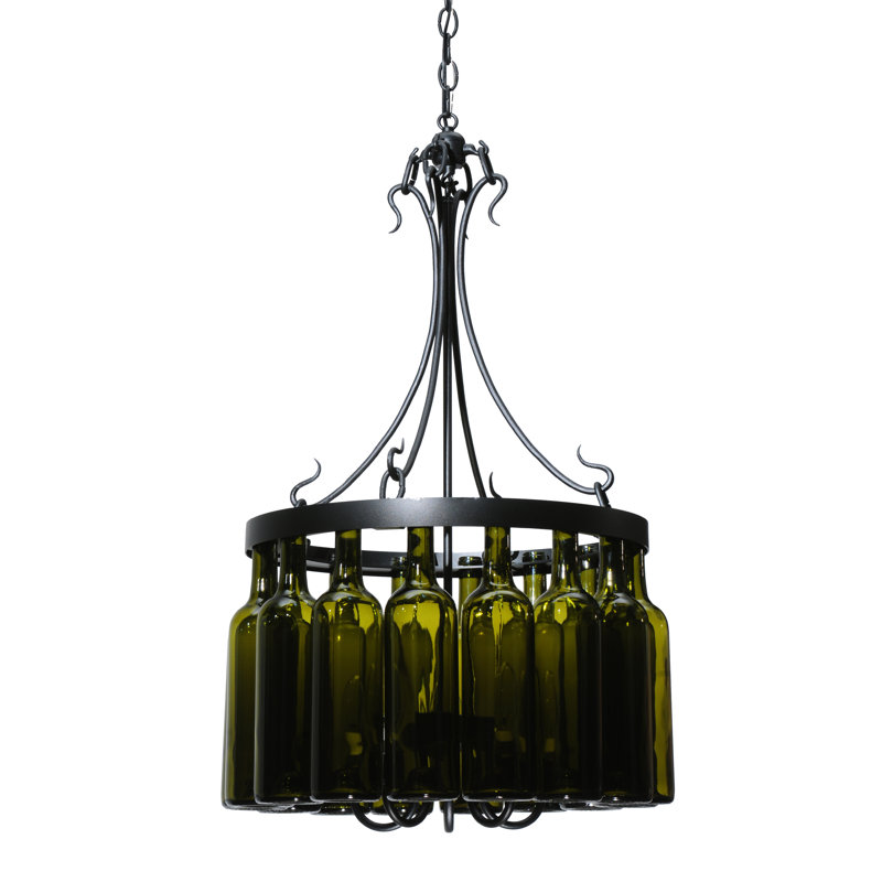 Black 5-Light Wine Bottle Chandelier
