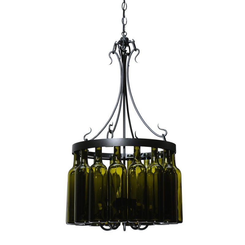 Black 5-Light Wine Bottle Chandelier