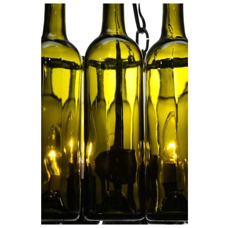 Black 5-Light Wine Bottle Chandelier