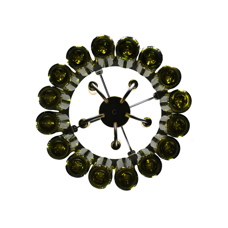Black 5-Light Wine Bottle Chandelier
