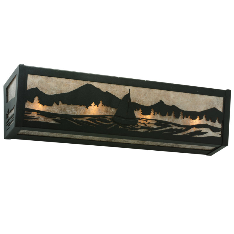 Sailboat Mountain View 4-Light Black Bronze Bath Vanity Light