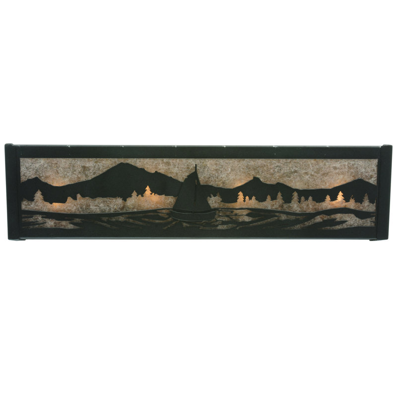 Sailboat Mountain View 4-Light Black Bronze Bath Vanity Light