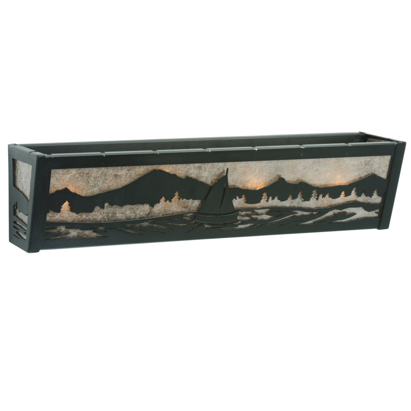 Sailboat Mountain View 4-Light Black Bronze Bath Vanity Light