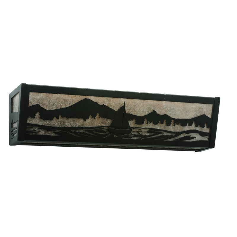 Sailboat Mountain View 4-Light Black Bronze Bath Vanity Light