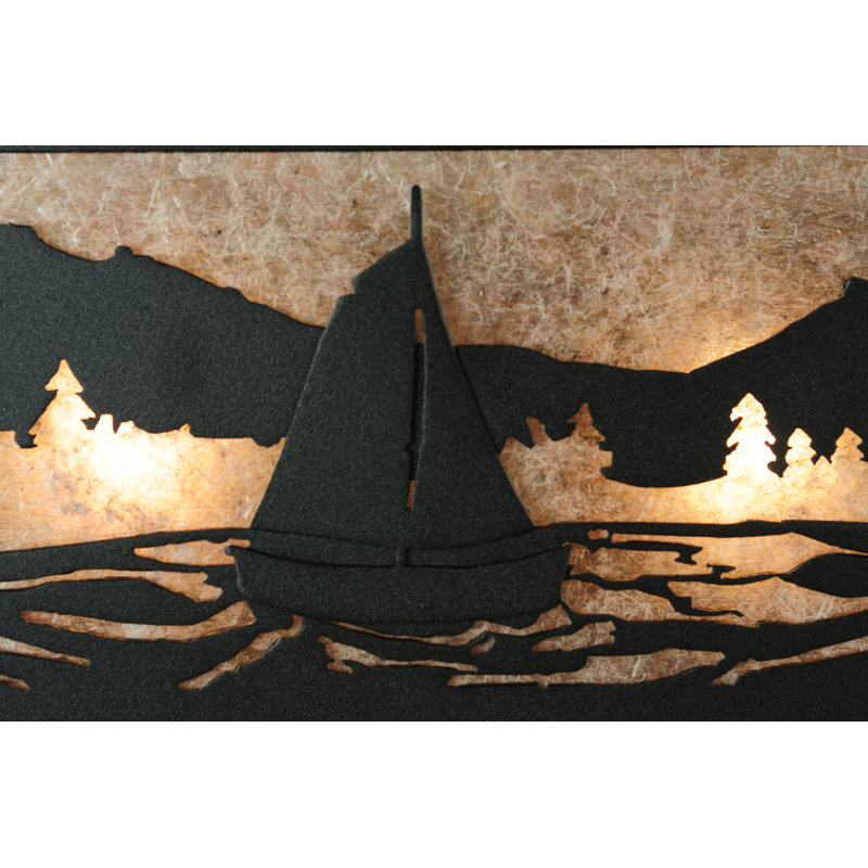 Sailboat Mountain View 4-Light Black Bronze Bath Vanity Light