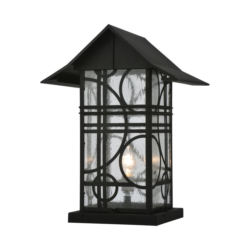 Revival Deco Textured Black Brass Wall Sconce with Clear Seeded Glass
