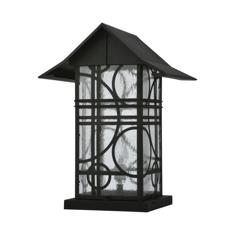 Revival Deco Textured Black Brass Wall Sconce with Clear Seeded Glass