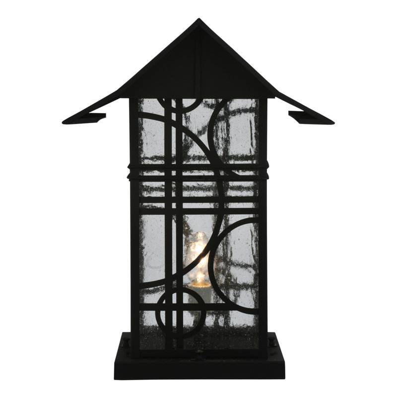 Revival Deco Textured Black Brass Wall Sconce with Clear Seeded Glass