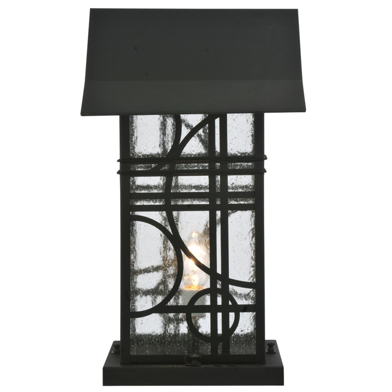 Revival Deco Textured Black Brass Wall Sconce with Clear Seeded Glass