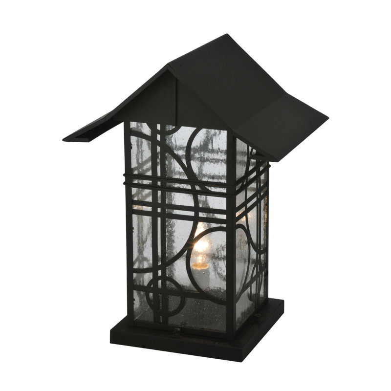 Revival Deco Textured Black Brass Wall Sconce with Clear Seeded Glass