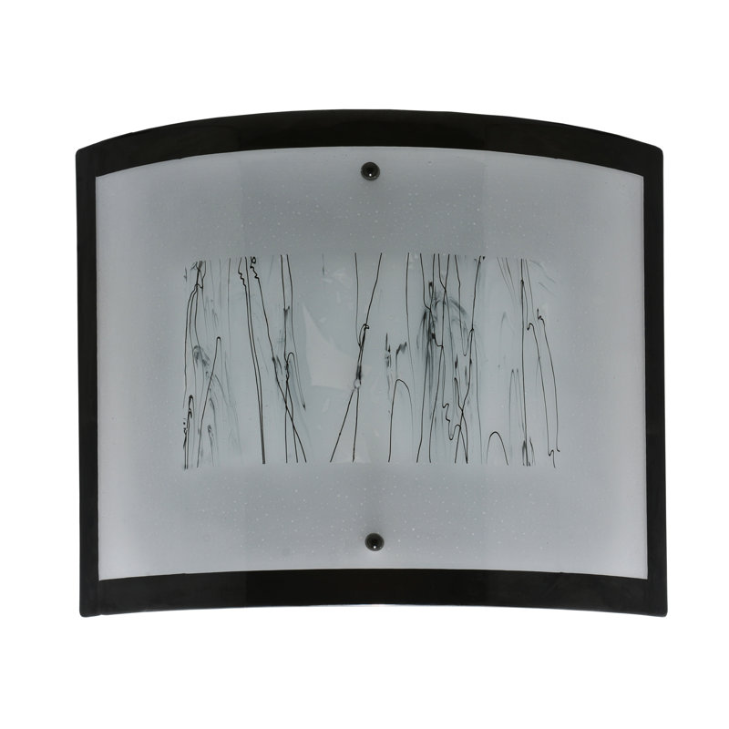 Winter White and Black Twig 3-Light Fused Glass Sconce