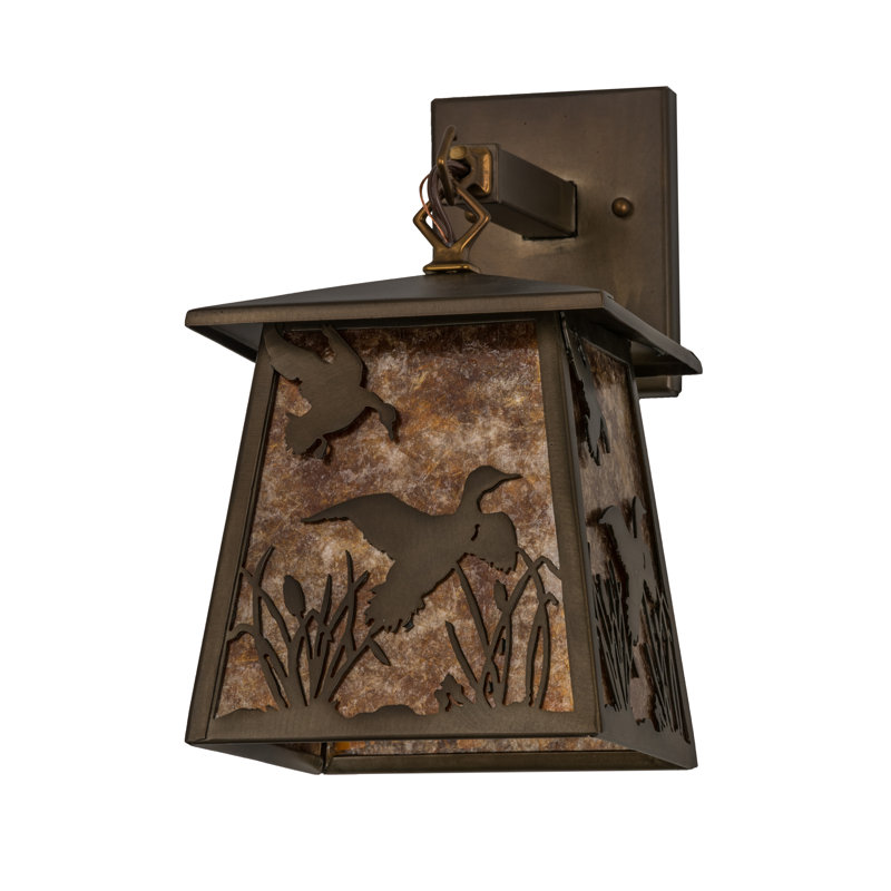 Adirondack Marsh Ducks 12.5" Copper Outdoor Wall Sconce