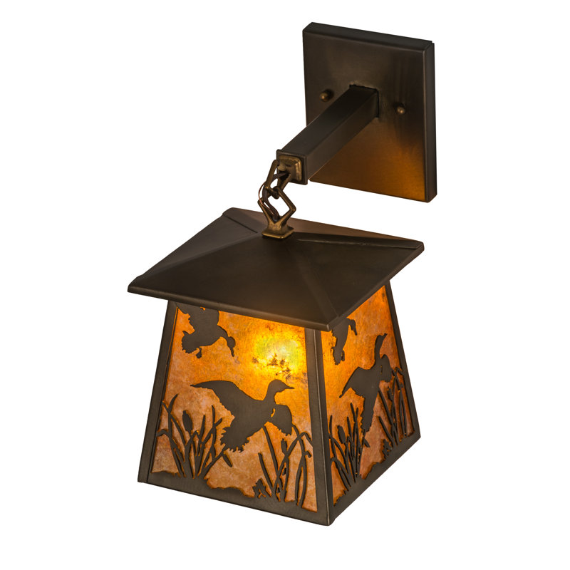 Adirondack Marsh Ducks 12.5" Copper Outdoor Wall Sconce