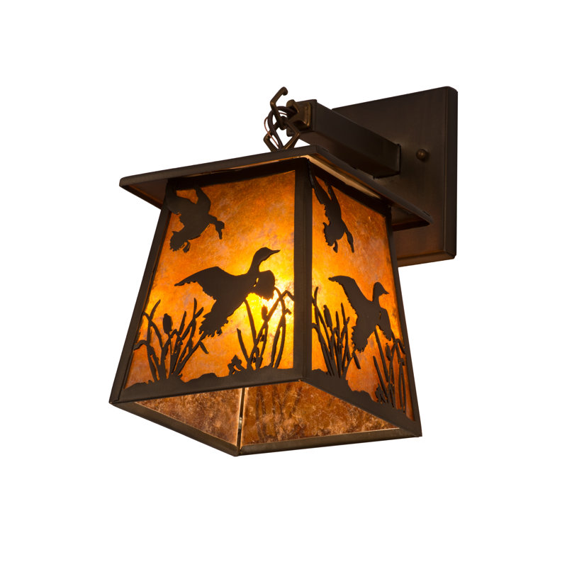 Adirondack Marsh Ducks 12.5" Copper Outdoor Wall Sconce