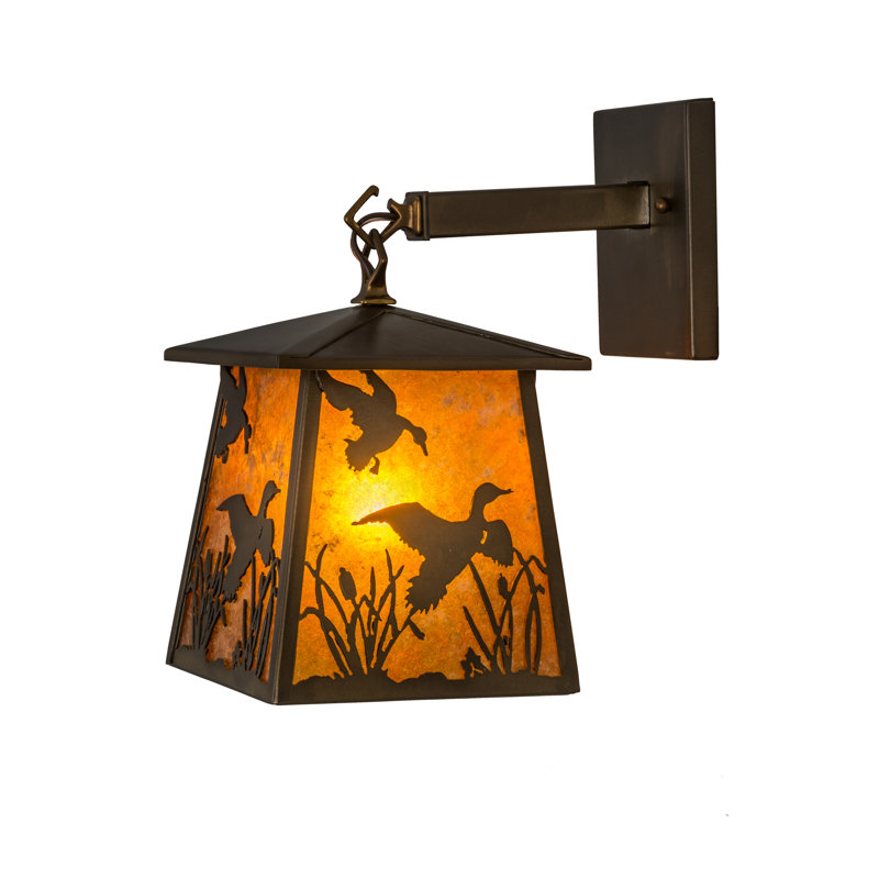 Adirondack Marsh Ducks 12.5" Copper Outdoor Wall Sconce