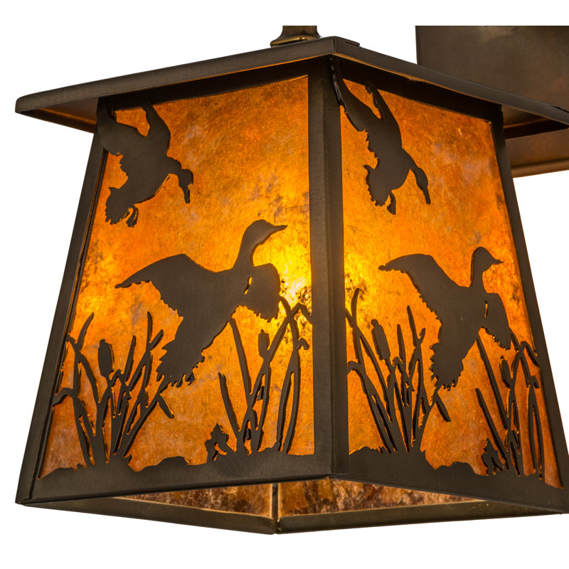 Adirondack Marsh Ducks 12.5" Copper Outdoor Wall Sconce