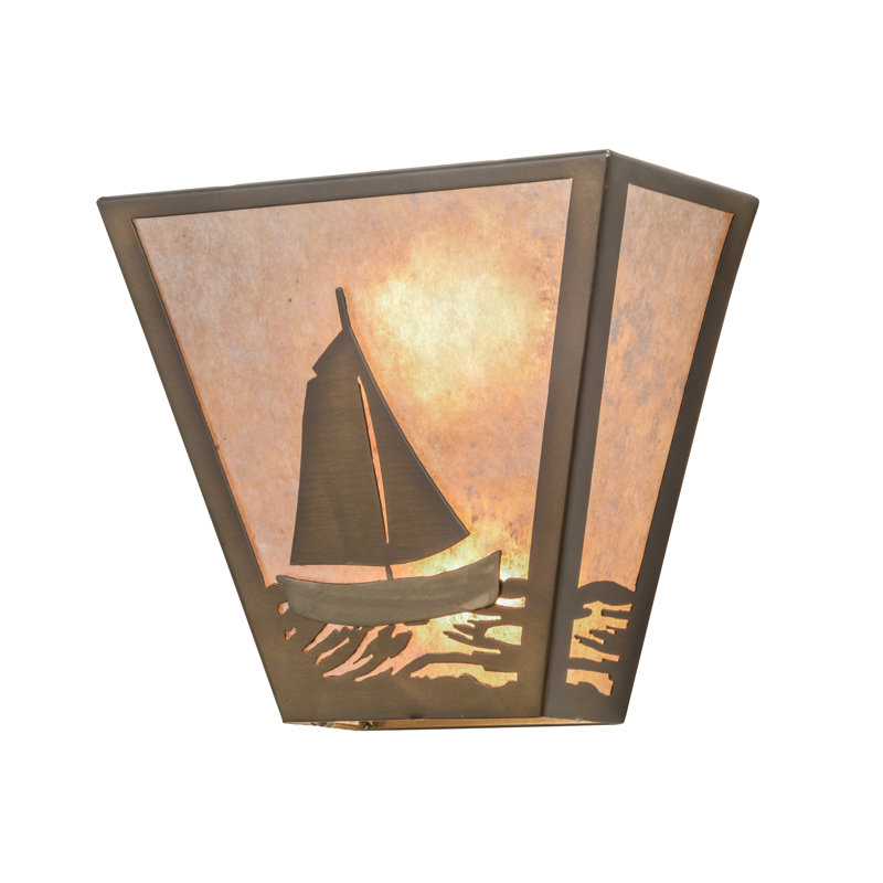 Nautical Ambiance Bronze Sailboat 13" Wall Sconce