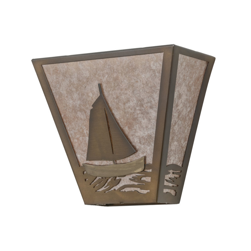 Nautical Ambiance Bronze Sailboat 13" Wall Sconce