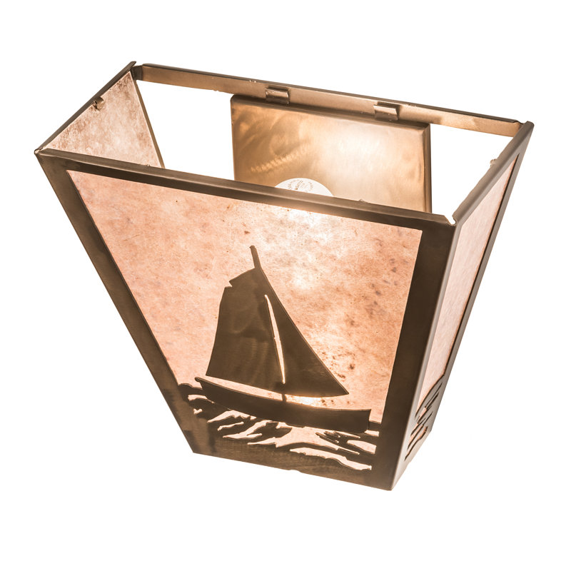 Nautical Ambiance Bronze Sailboat 13" Wall Sconce