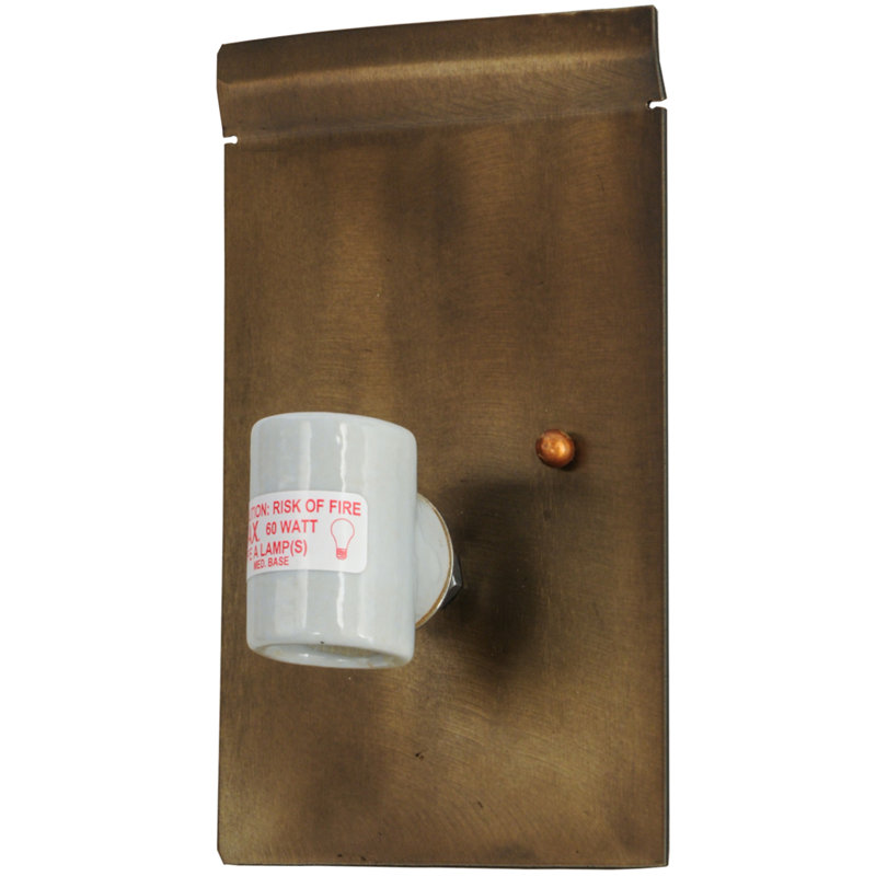 Rustic White Art Glass 11.5" Bronze Train Sconce