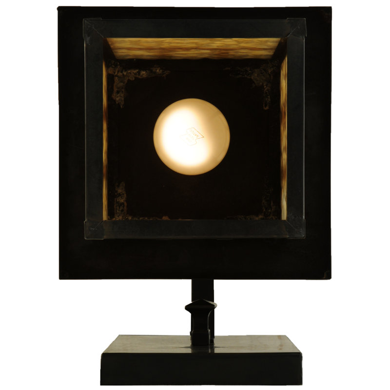 Brown Mission Style Outdoor Wall Sconce with Glass Shade