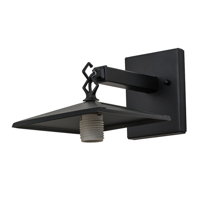 Black Steel Fishing Wall Sconce with Art Glass