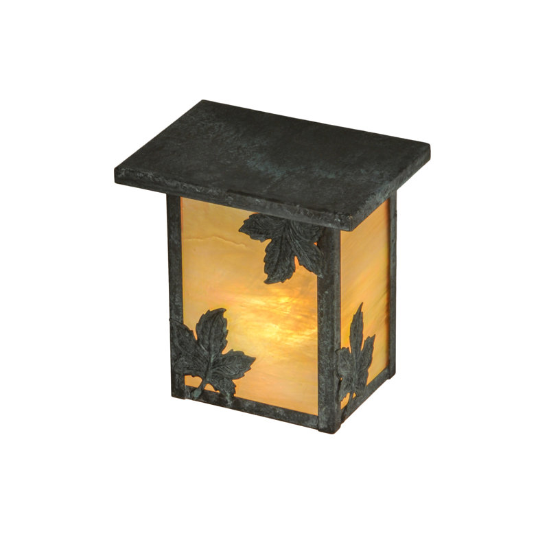 Maple Leaf Bronze and Glass Wall Sconce