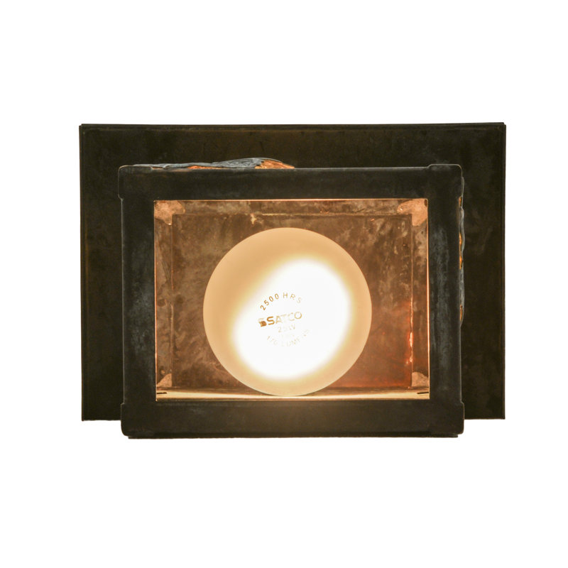 Maple Leaf Bronze and Glass Wall Sconce