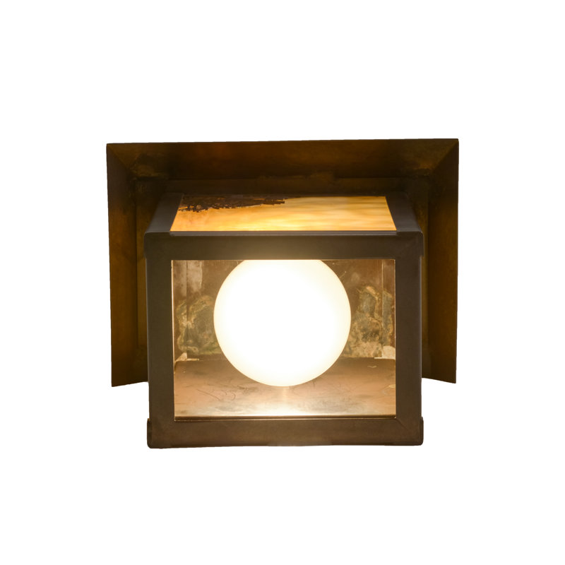 Craftsman Brown and Beige Art Glass Wall Sconce