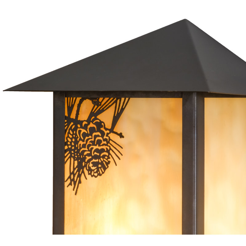 Craftsman Brown and Beige Art Glass Wall Sconce