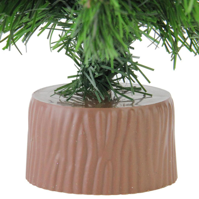 12" Mini Pine Tabletop Christmas Tree with Faux Wood Base - Unlit