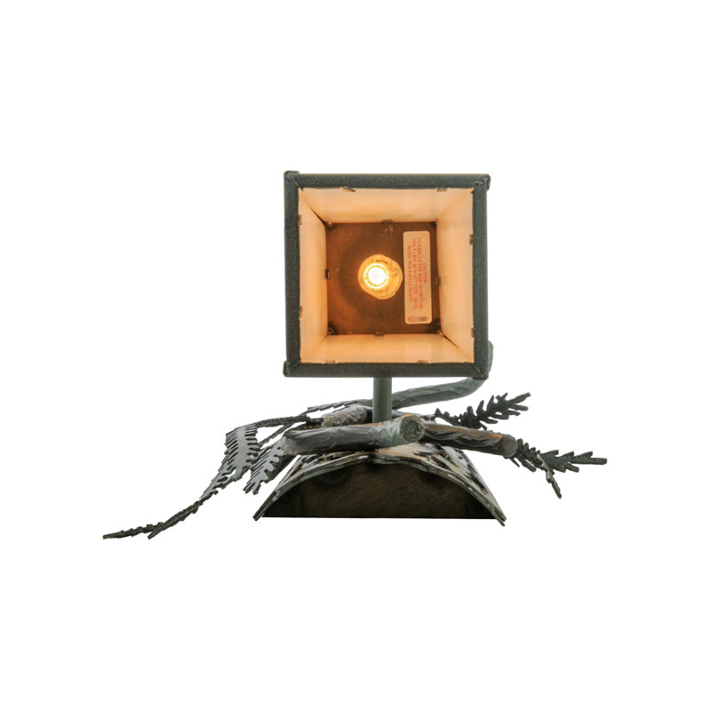Beige Art Glass Pinecone 2-Light Lantern Sconce in Antique Copper